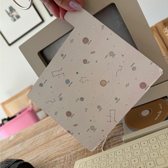 Zara Kids wooden desktop computer toy mouse keyboard neutral beige pretend play - Picture 5 of 11